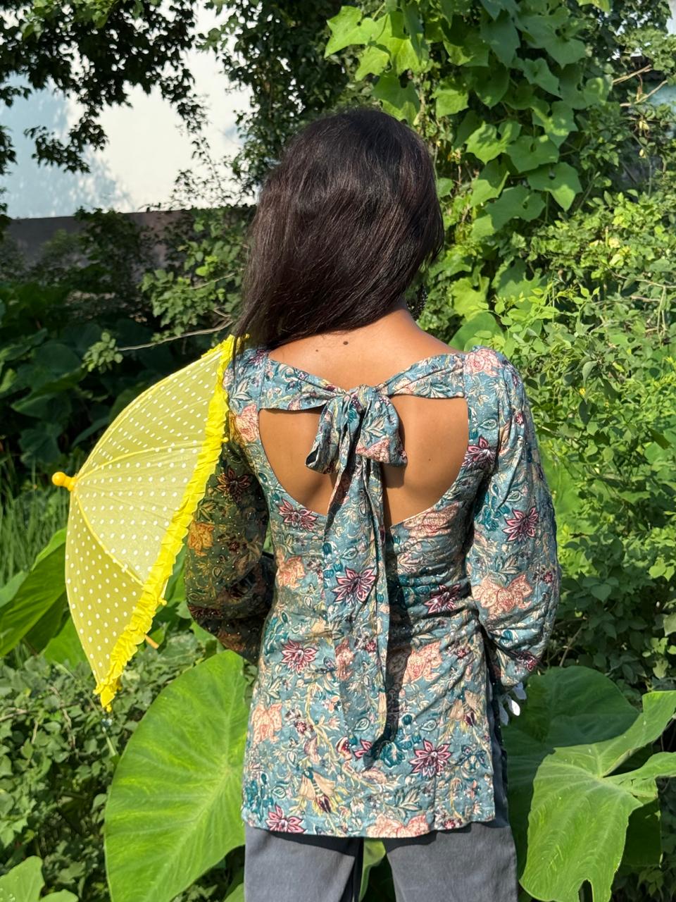 Vintage Floral Charm Kurti