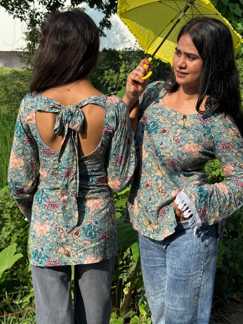 Vintage Floral Charm Kurti